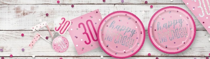 Pink Glitz 30th Birthday Party Supplies | Balloon | Decoration | Pack